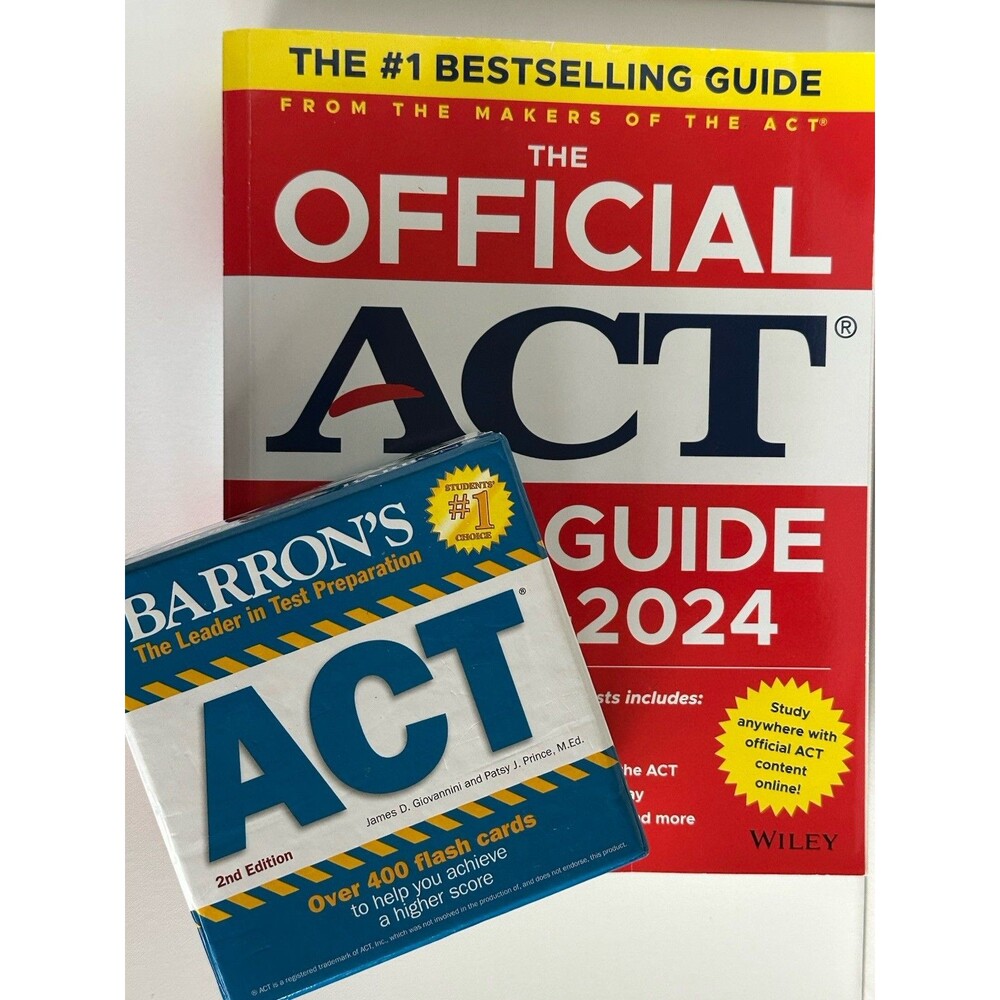 ACT 2024 Official Guide + Barron’s Bundle Test Prep College Entrance Exam
